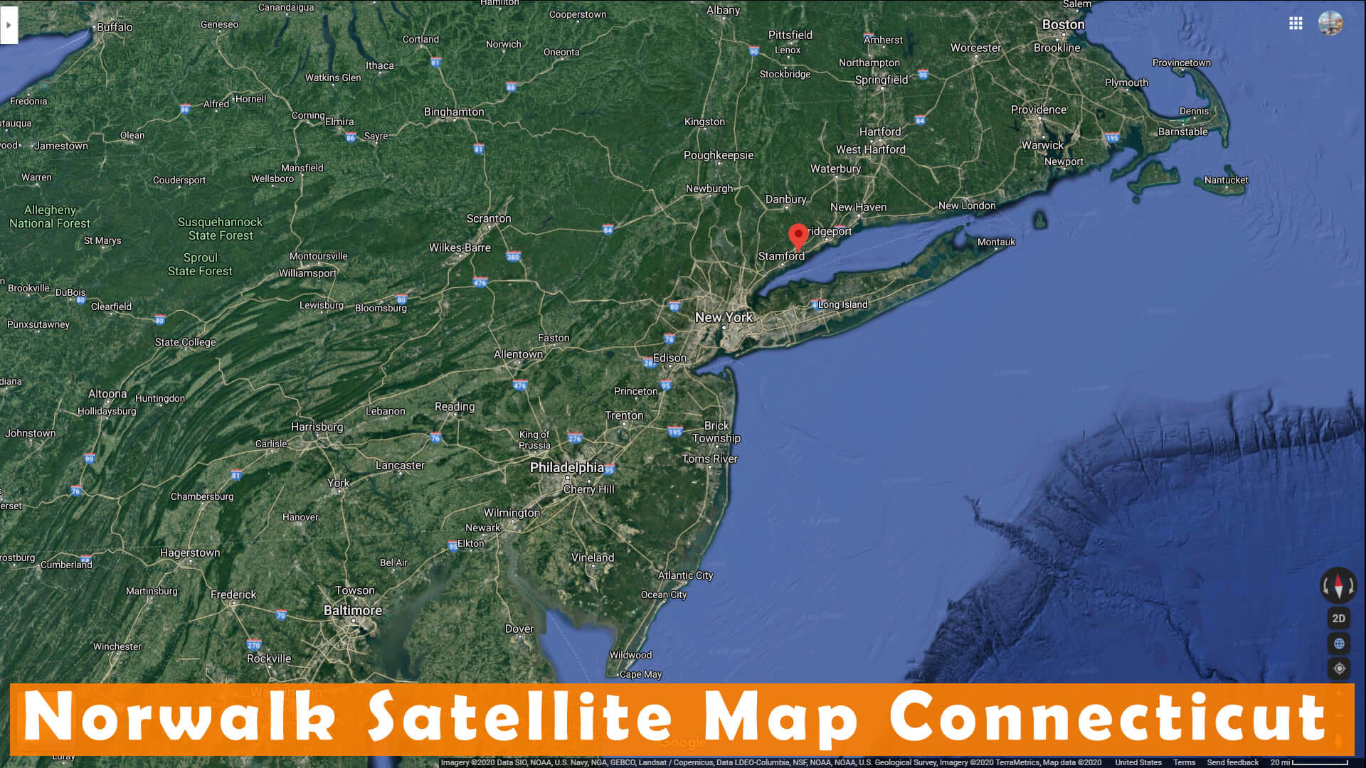 Norwalk Satellite Map Connecticut